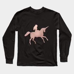 Rose gold unicorn Long Sleeve T-Shirt